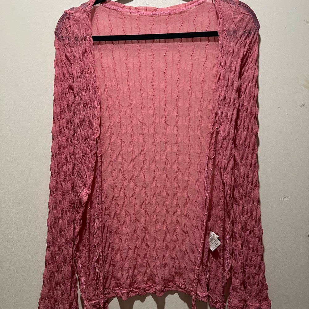 SHEIN Pink Open-Front Cardigan